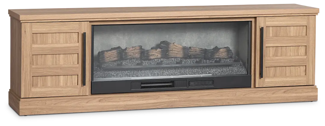 Branson Light Tone 78" Tv Stand With Fireplace Insert Branson Light Tone 78" Tv Stand With Fireplace Insert