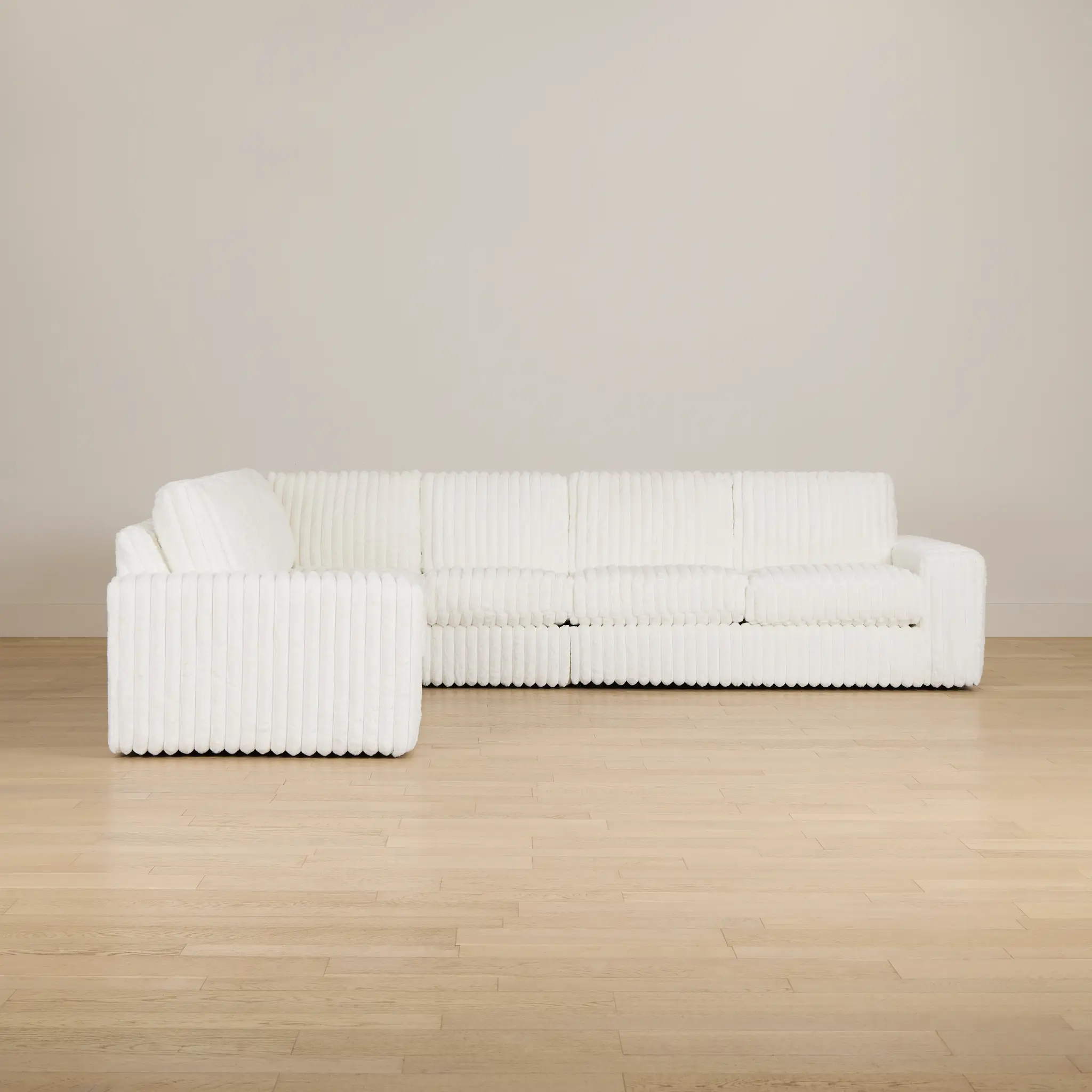 Teddy White Fabric Medium Two-arm Sectional Teddy White Fabric Medium Two-arm Sectional