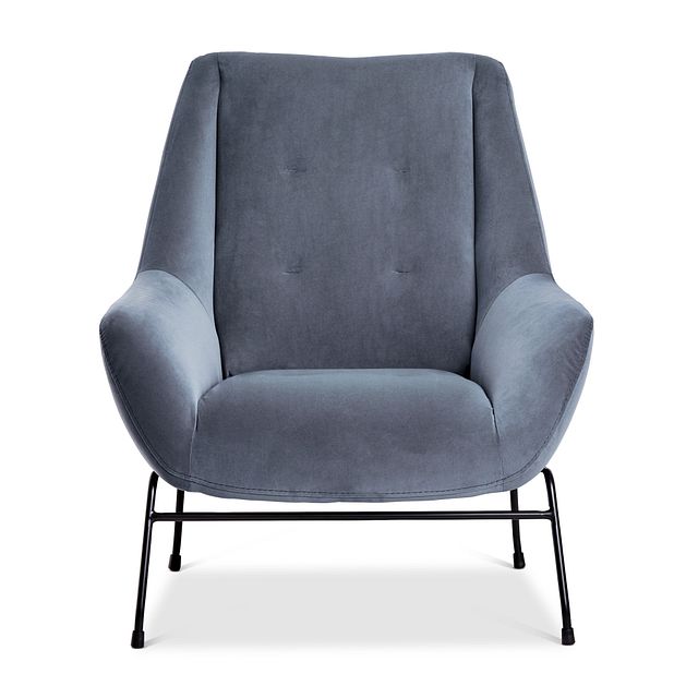 Xena Light Gray Velvet Accent Chair