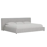 Grayton Sea Lane Light Gray 44" Upholstered Platform Bed
