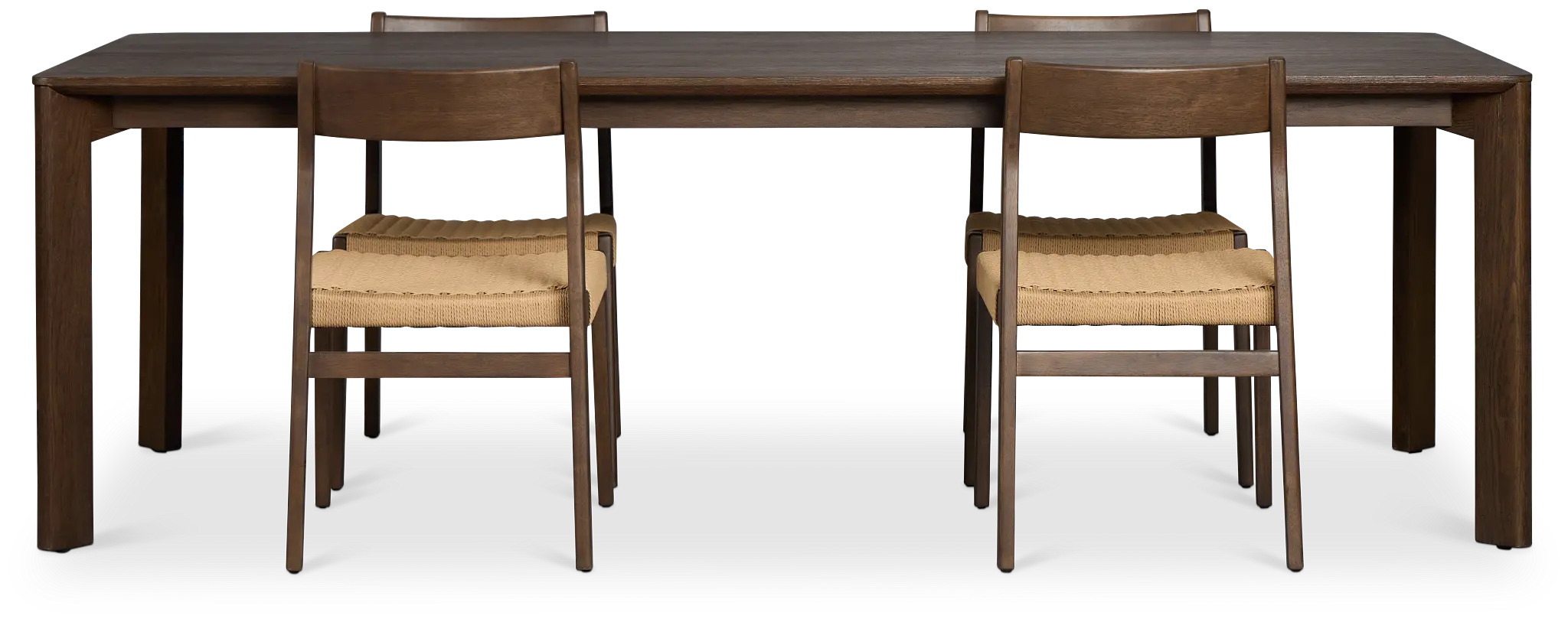 Santorini Dark Tone Rect Table & 4 Woven Chairs Santorini Dark Tone Rect Table & 4 Woven Chairs