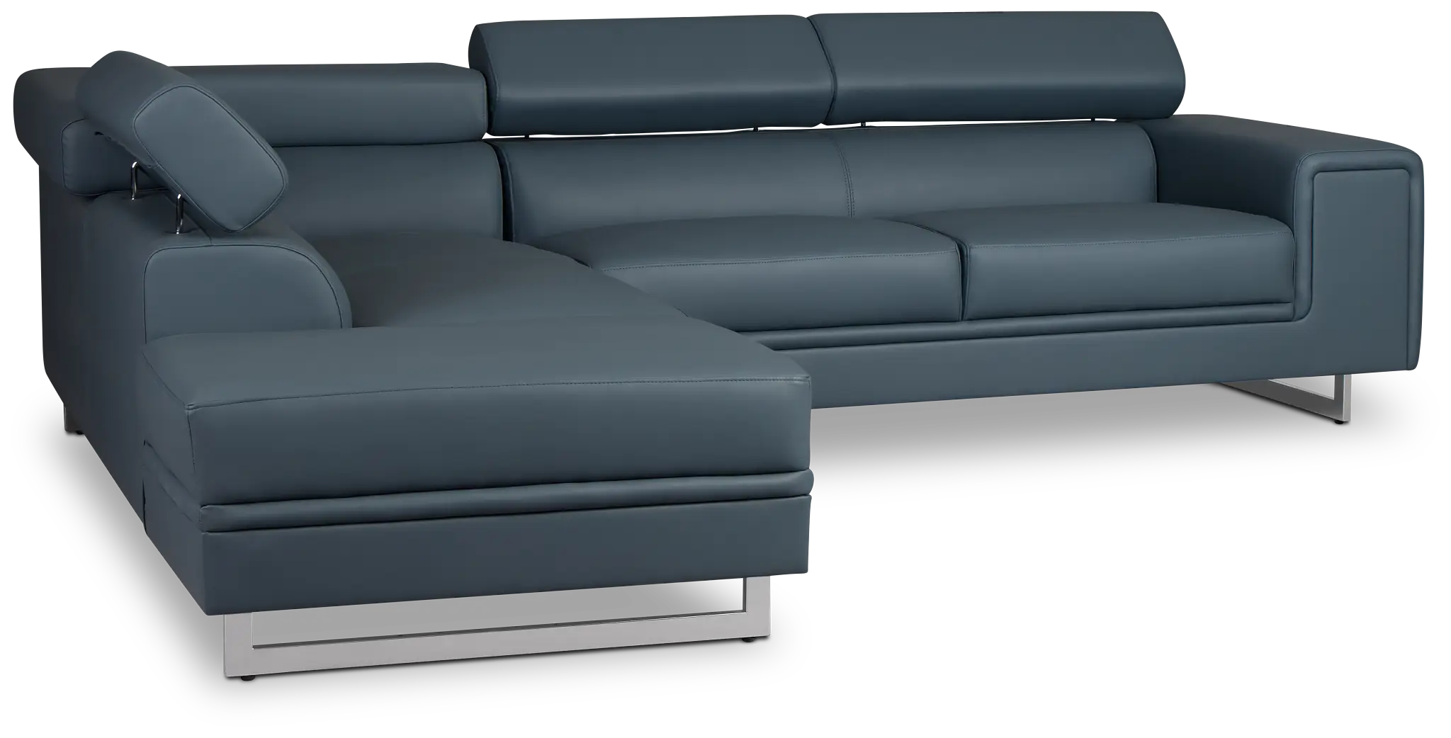 Drew Dark Blue Micro Left Chaise Sectional Drew Dark Blue Micro Left Chaise Sectional