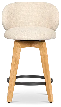 Arlo Light Beige Uph 24" Swivel Barstool