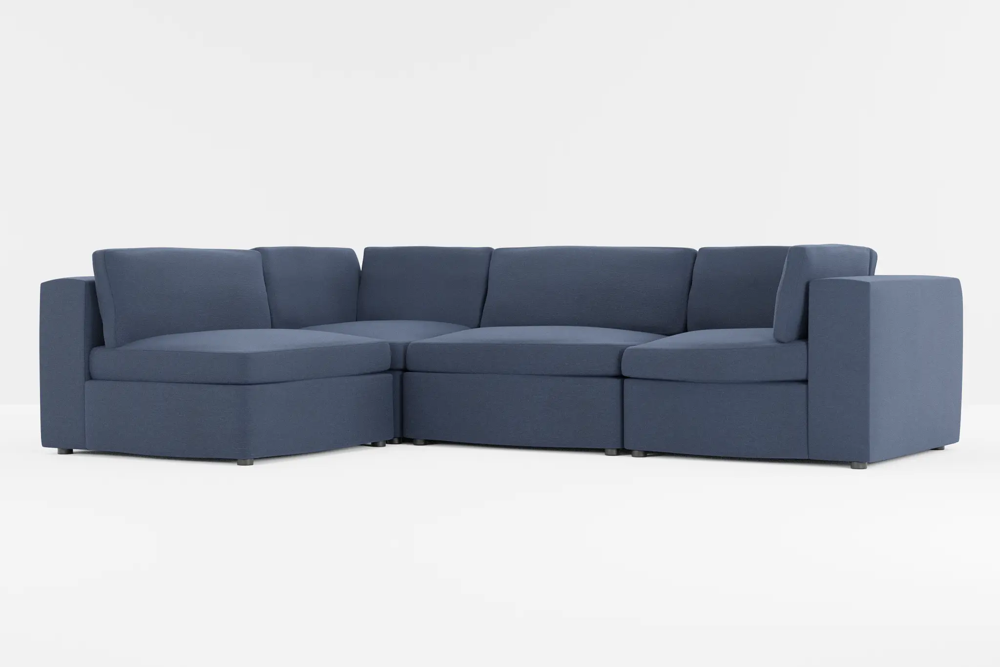 Destin Peyton Dark Blue Fabric 4-piece Modular Sectional Destin Peyton Dark Blue Fabric 4-piece Modular Sectional
