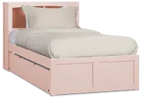 Charleston Pink Bookcase Trundle Bed