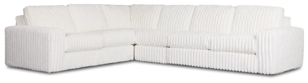 Teddy White Fabric Medium Two-arm Sectional