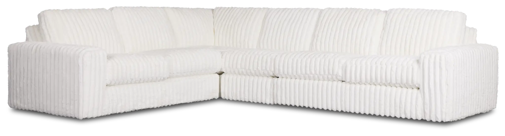 Teddy White Fabric Medium Two-arm Sectional Teddy White Fabric Medium Two-arm Sectional