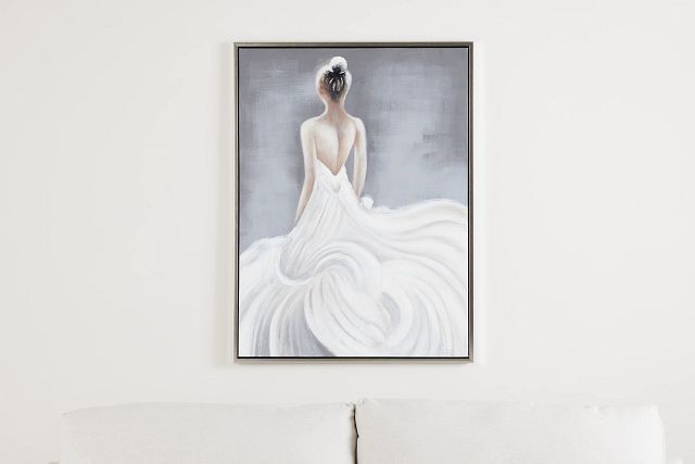 Belle White Framed Canvas Wall Art