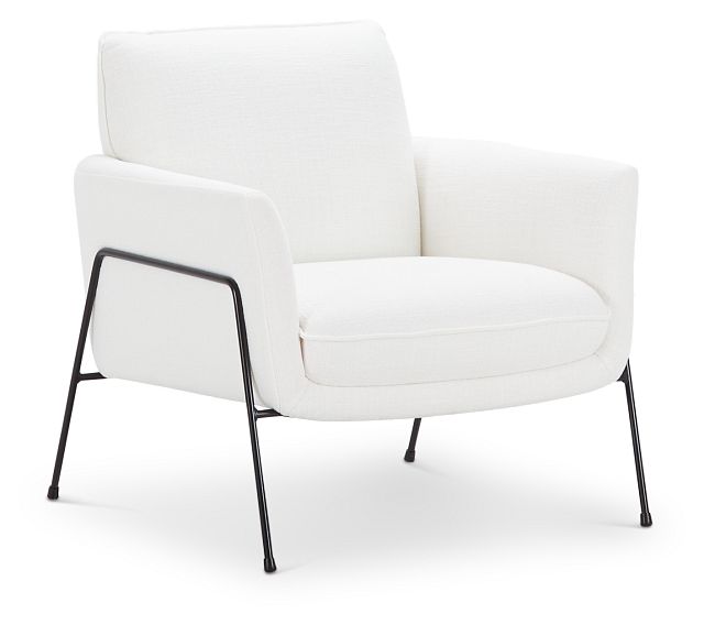 Kace White Fabric Accent Chair (1)