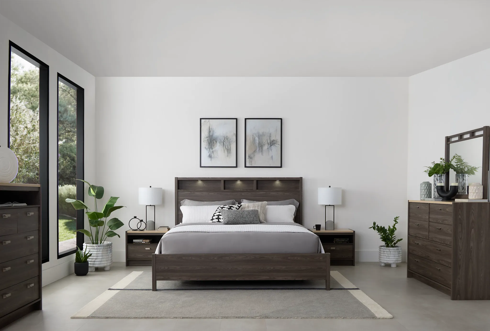 Warren Gray Panel Bed