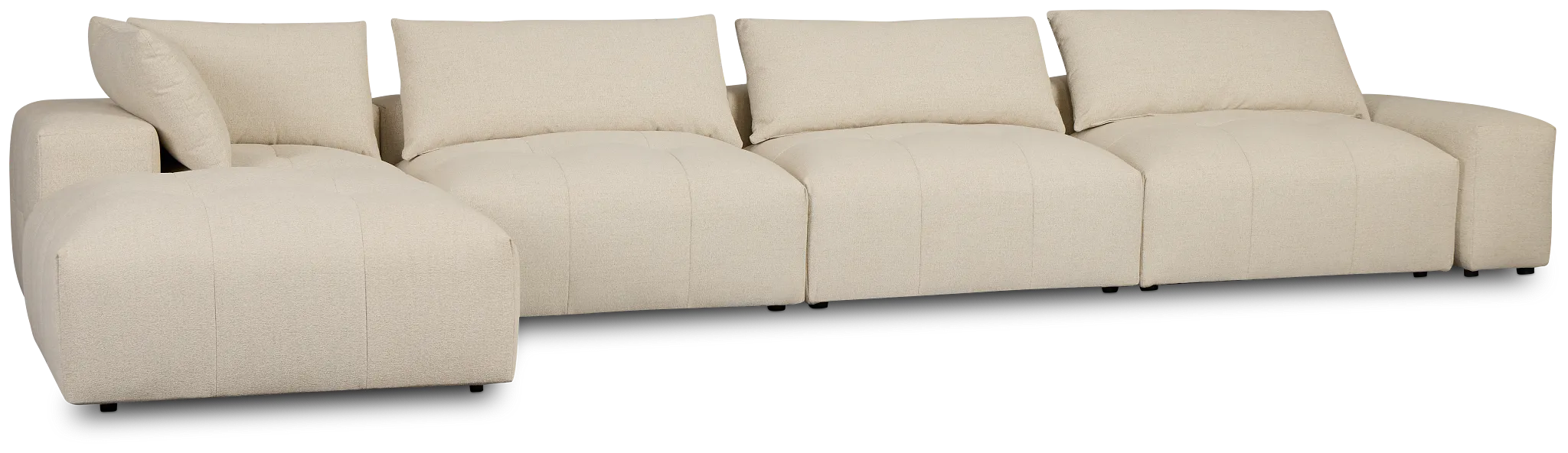 Remi Light Beige Fabric 6-piece Bumper Sectional
