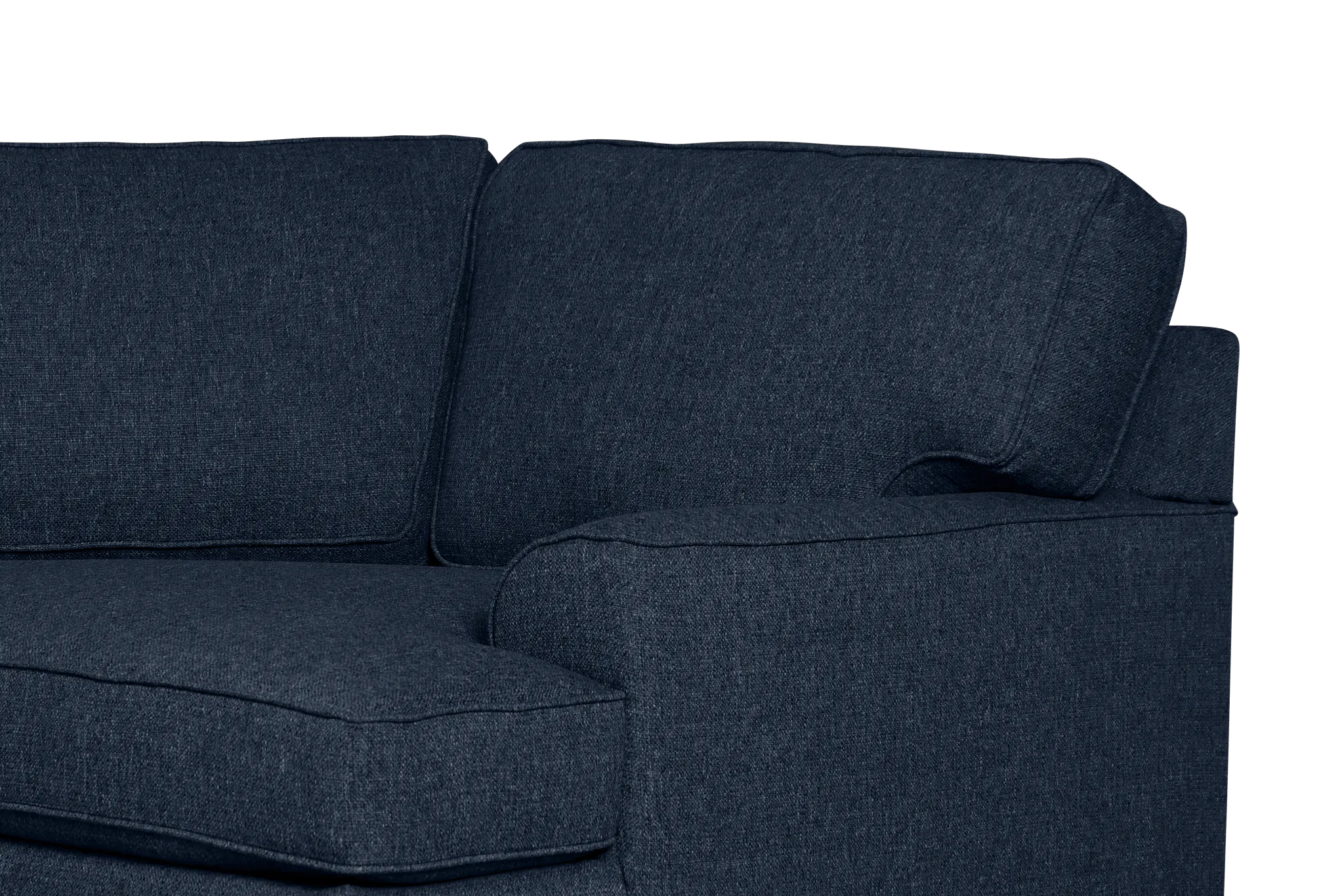Sinclair Dark Blue Fabric Right Cuddler Memory Foam Sleeper Sectional