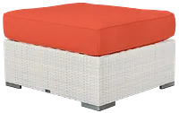 Biscayne Orange Ottoman