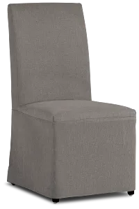 Harbor Dark Gray Long Slipcover Chair With Dark-tone Leg