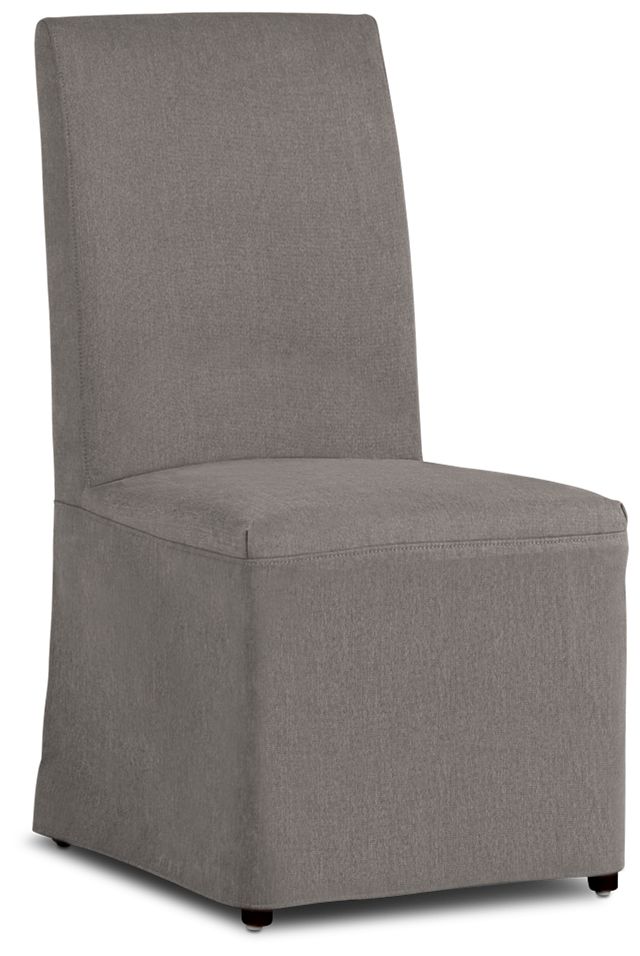 Harbor Dark Gray Long Slipcover Chair With Dark-tone Leg (1)