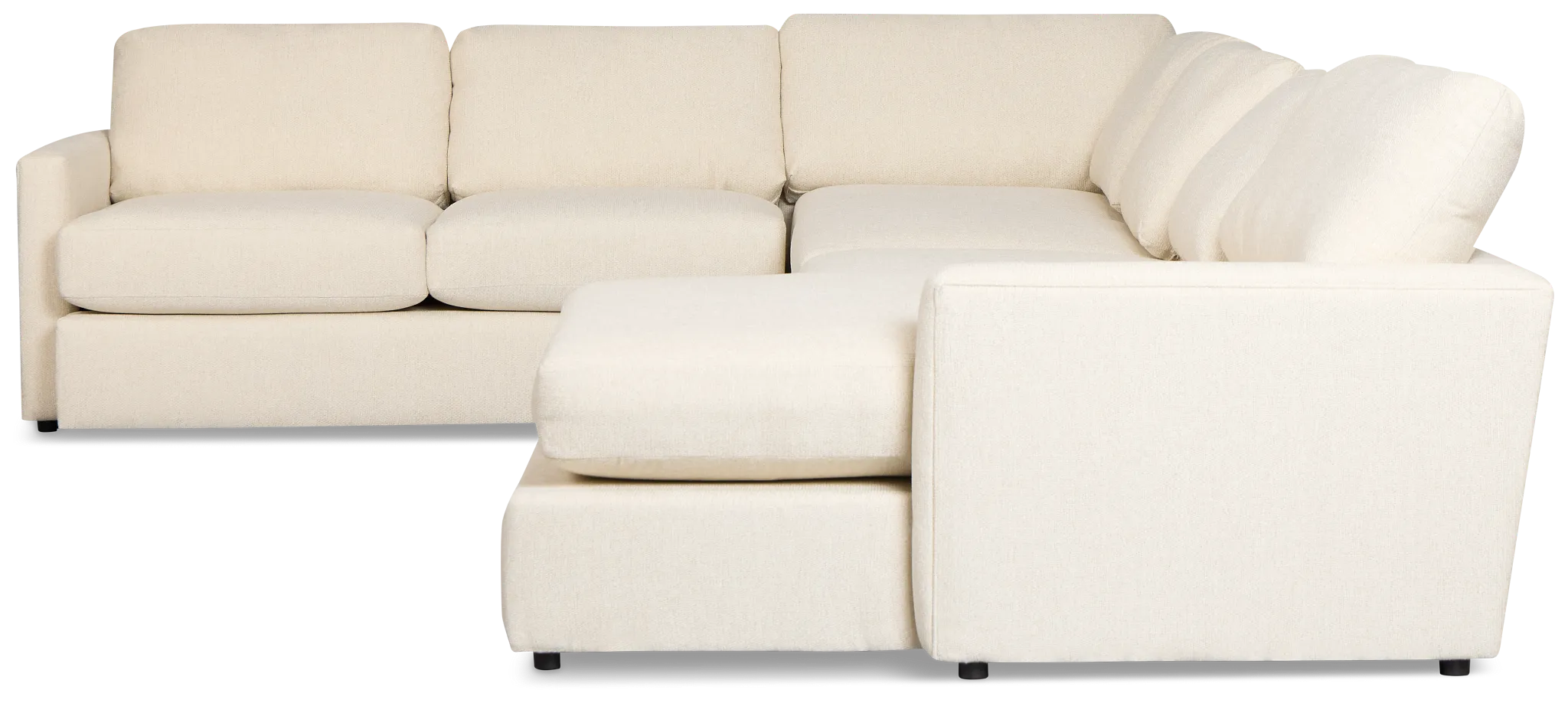 Maxwell Light Beige Fabric Large Right Chaise Sectional