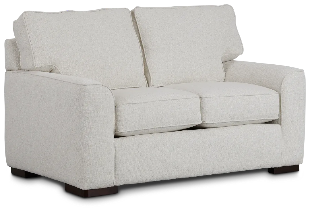Austin White Fabric Loveseat