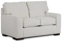Austin White Fabric Loveseat