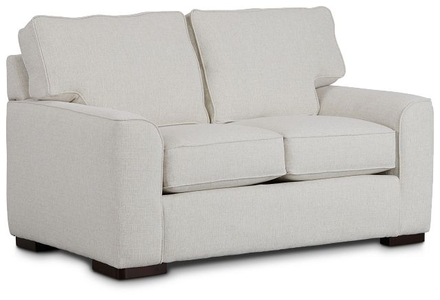 Austin White Fabric Loveseat