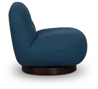 Aaliyah Dark Blue Fabric Swivel Accent Chair