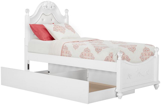 Alana White Uph Poster Trundle Bed (1)