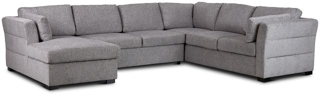 Amber Dark Gray Fabric Large Left Chaise Sleeper Sectional (1)
