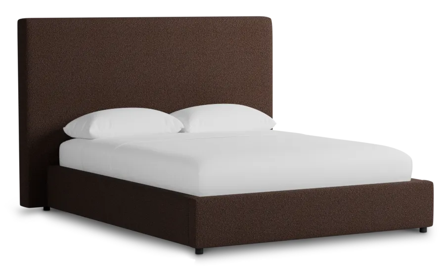 Grayton Elite Dark Brown 54" Upholstered Platform Bed