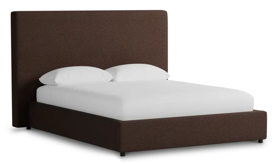 Grayton Elite Dark Brown 54" Upholstered Platform Bed Grayton Elite Dark Brown 54" Upholstered Platform Bed