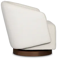 Luna White Fabric Swivel Chair