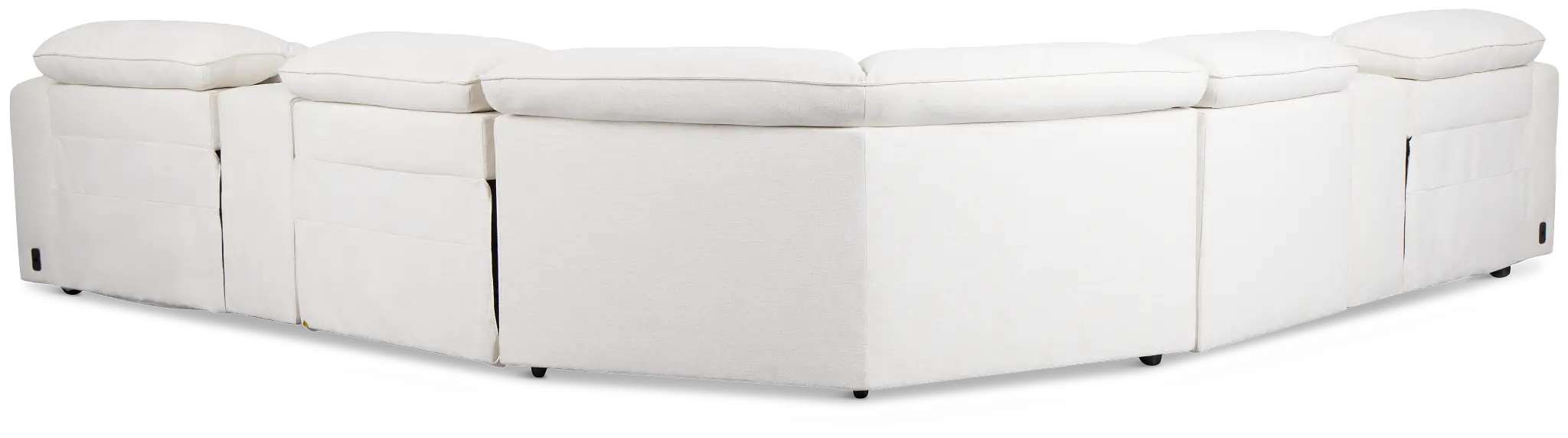 Ryland White Fabric Large Triple Power Reclining Two-arm Sectional Ryland White Fabric Large Triple Power Reclining Two-arm Sectional