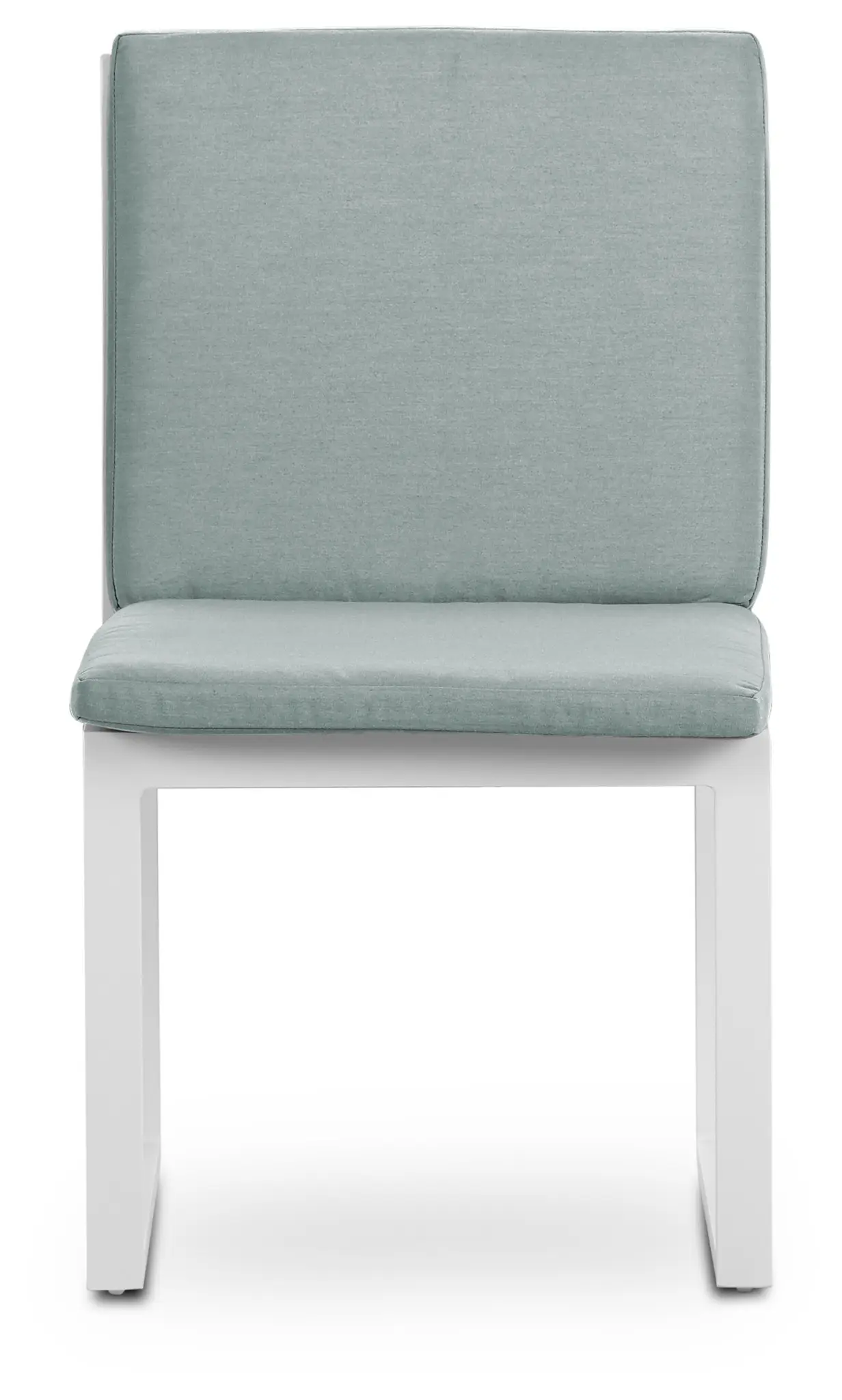 Linear White Teal Aluminum Cushioned Chair Linear White Teal Aluminum Cushioned Chair