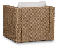 Montecito Light Tone Swivel Chair With Light Beige Cushions