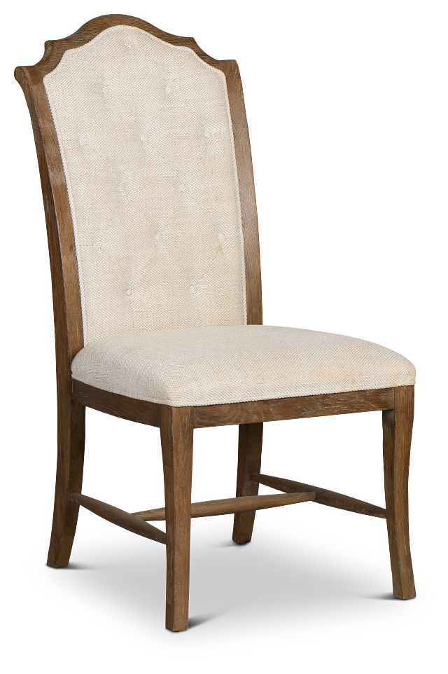 Rustic Patina Light Tone Upholstered Side Chair