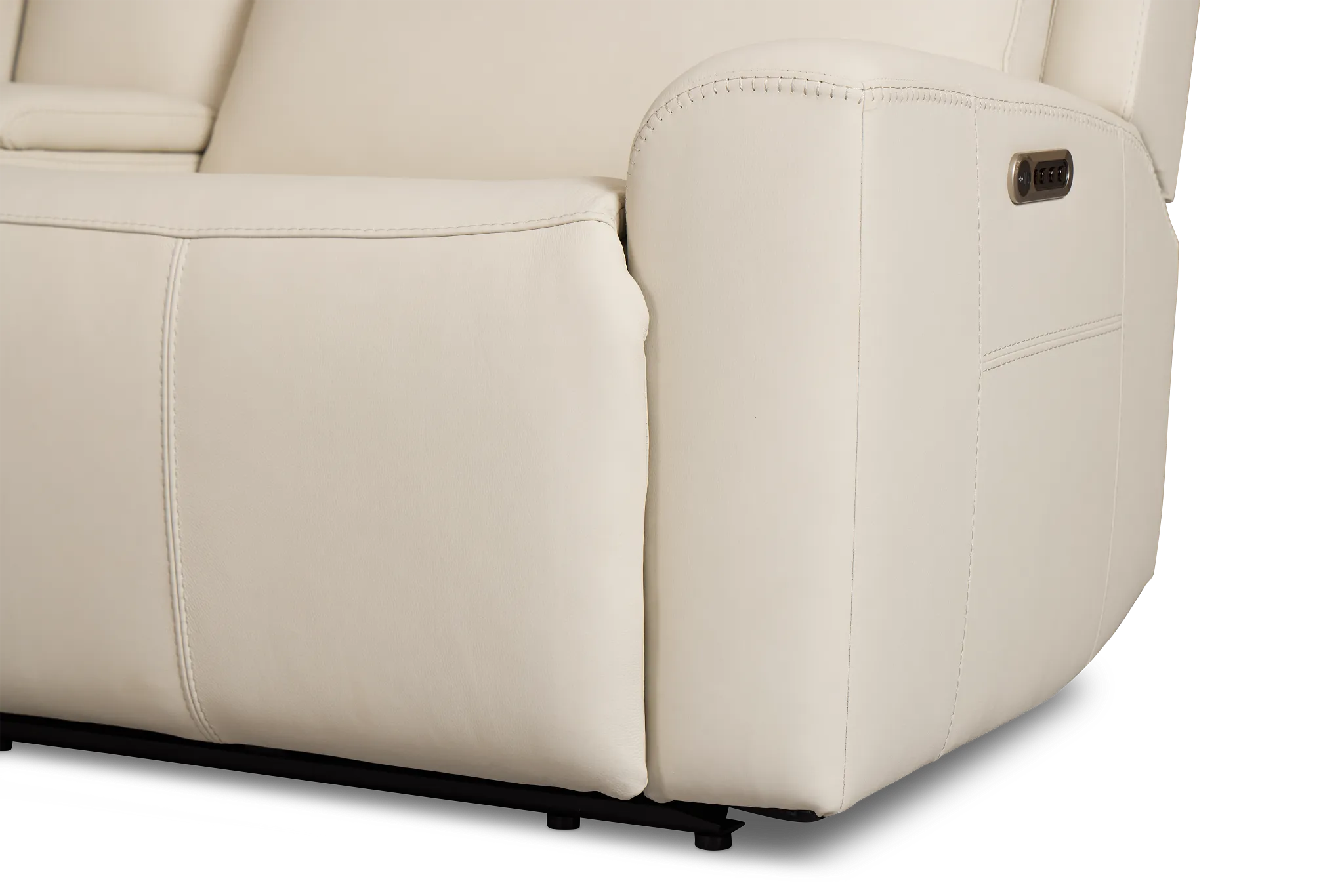 Flexsteel Sterling Ivory Lthr/vinyl Large Triple Power Reclining Two-arm Sectional