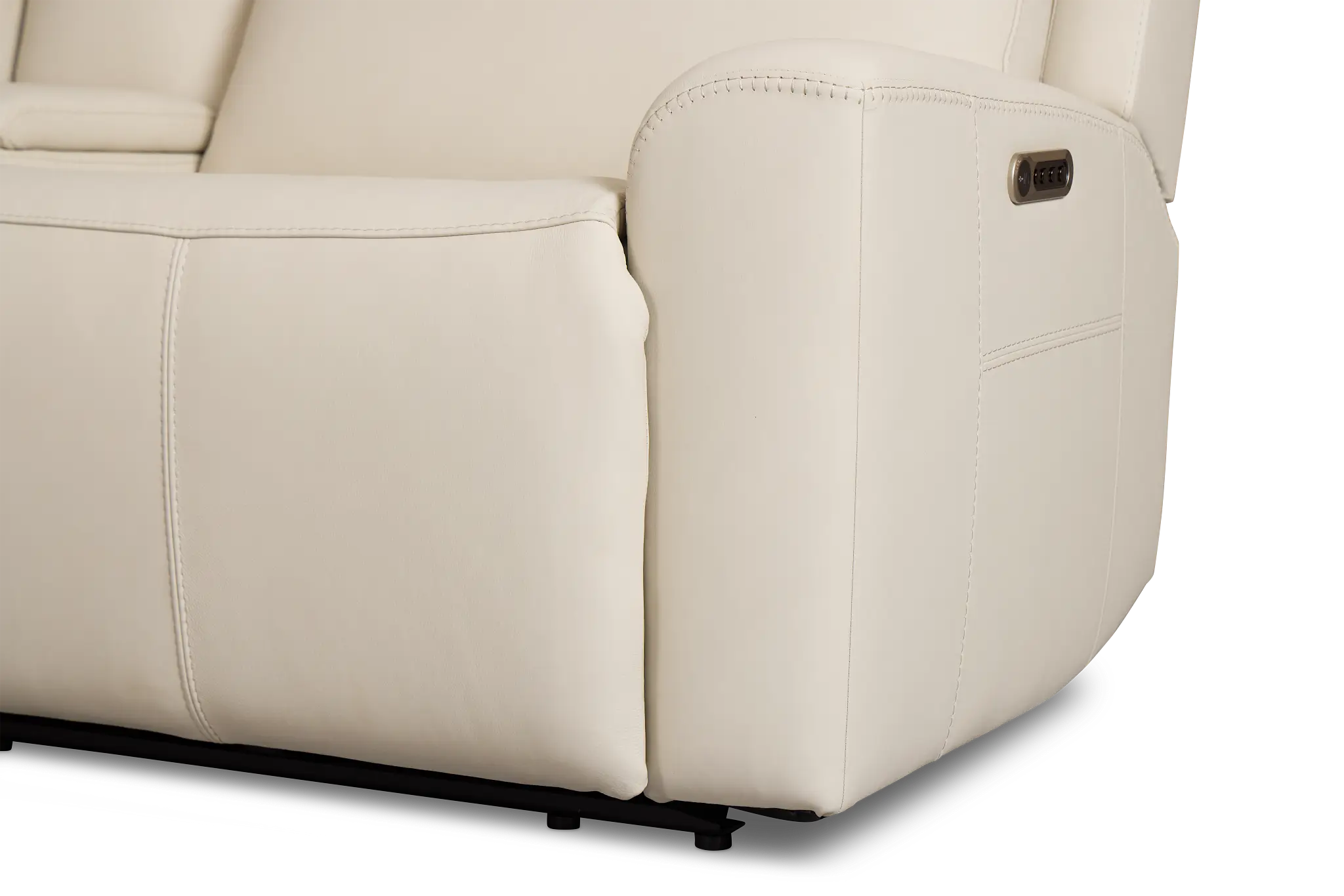 Flexsteel Sterling Ivory Lthr/vinyl Large Triple Power Reclining Two-arm Sectional Flexsteel Sterling Ivory Lthr/vinyl Large Triple Power Reclining Two-arm Sectional