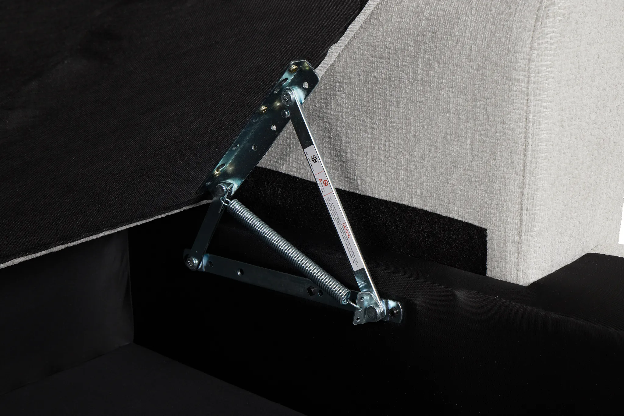 Everly Gray Fabric Double Chaise Sleeper Storage Sectional