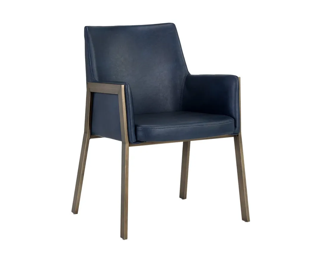 Liana Navy Upholstered Arm Chair