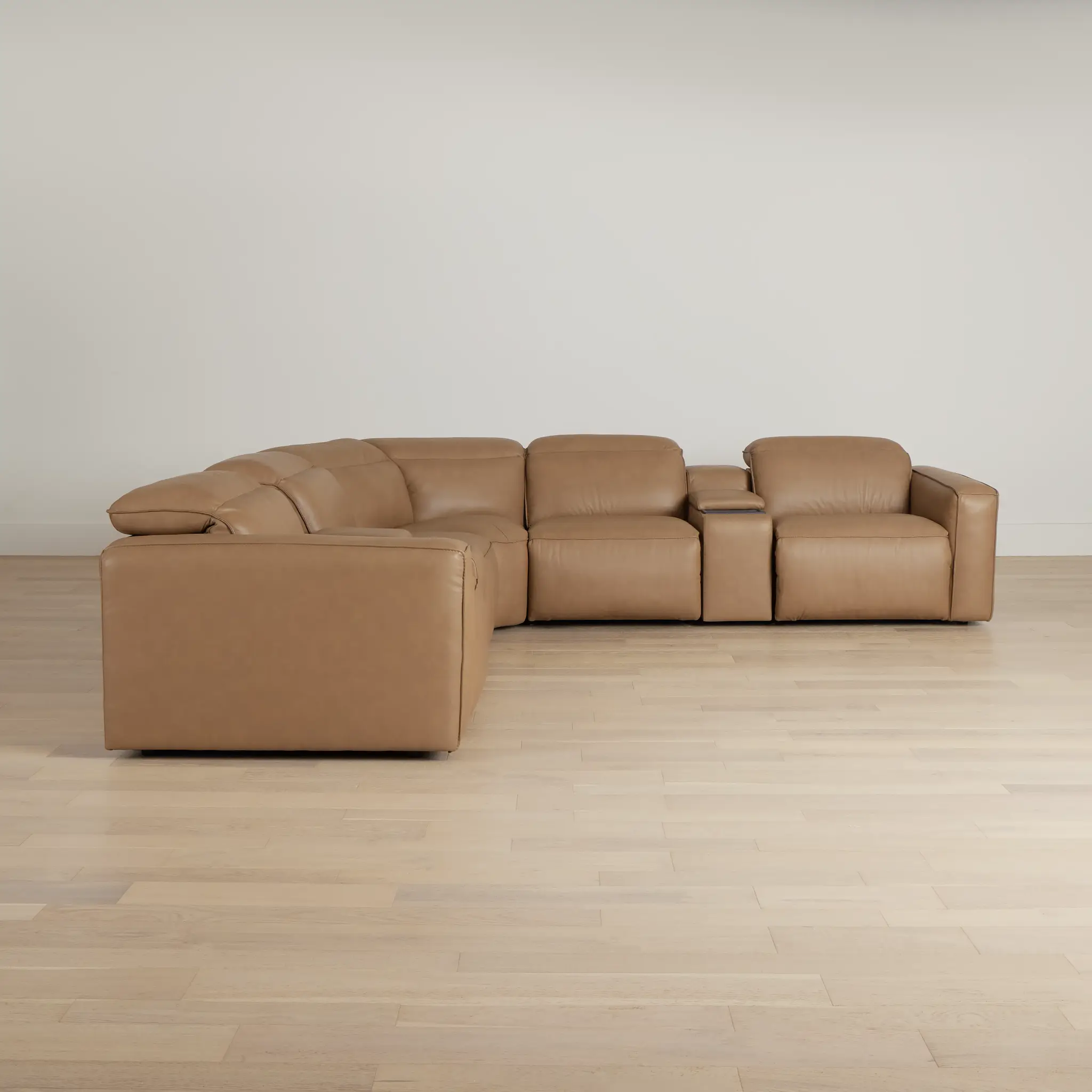 Ryland Brown Lthr/vinyl Large Triple Power Reclining Two-arm Sectional Ryland Brown Lthr/vinyl Large Triple Power Reclining Two-arm Sectional