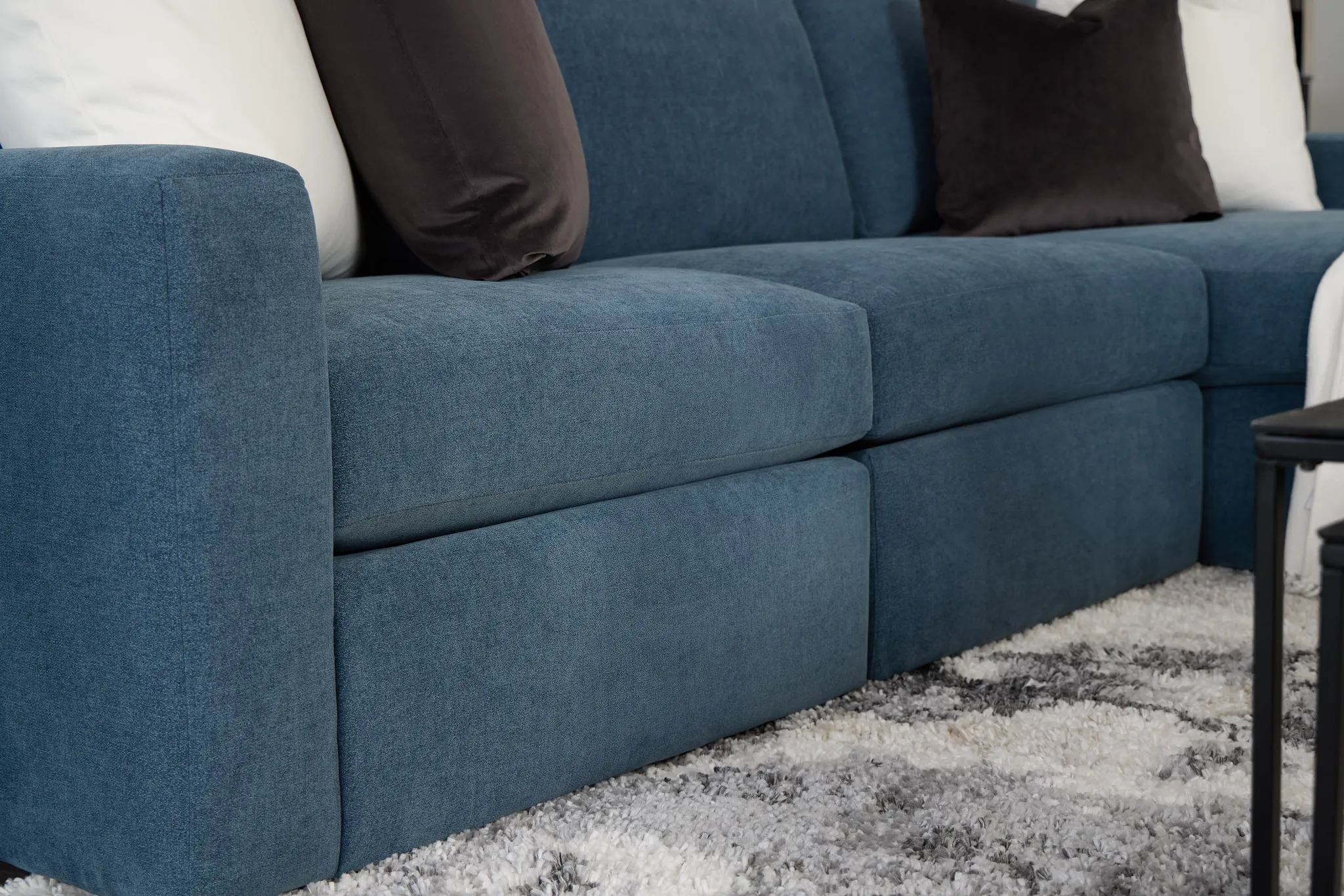 Citymod Blue Fabric Small Right Chaise Sectional