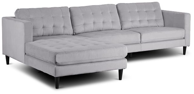 Shae Light Gray Micro Left Chaise Sectional