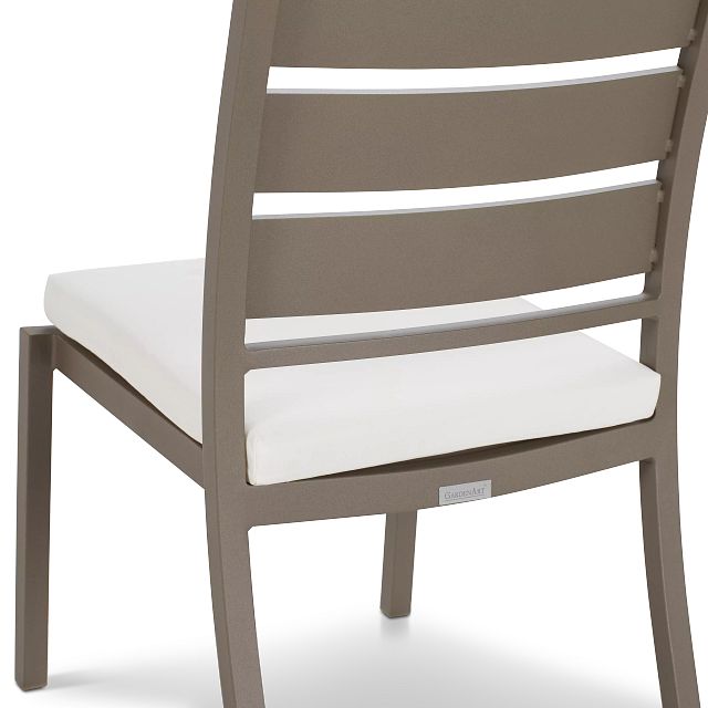 Raleigh White 35" Square Table & 4 Cushioned Chairs