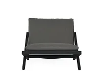 Logan Black Accent Chair With Dark Gray Cushions