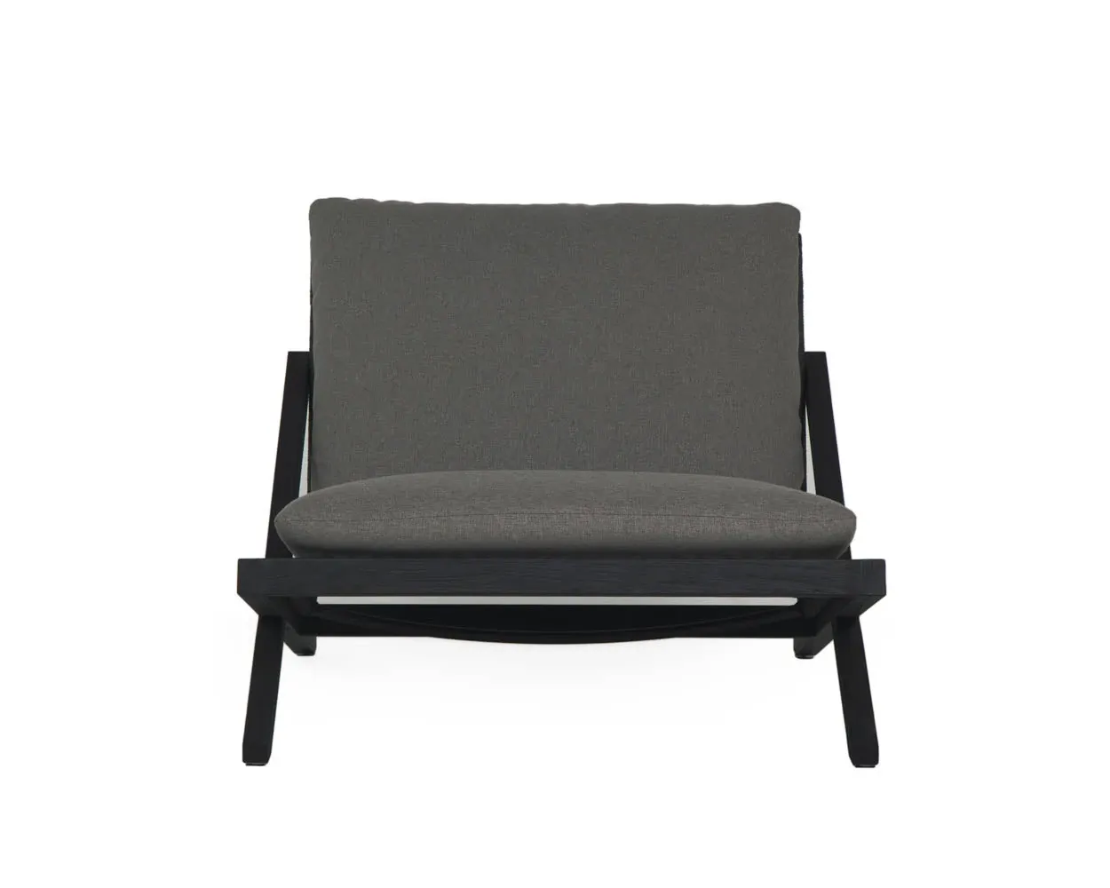 Logan Black Accent Chair With Dark Gray Cushions