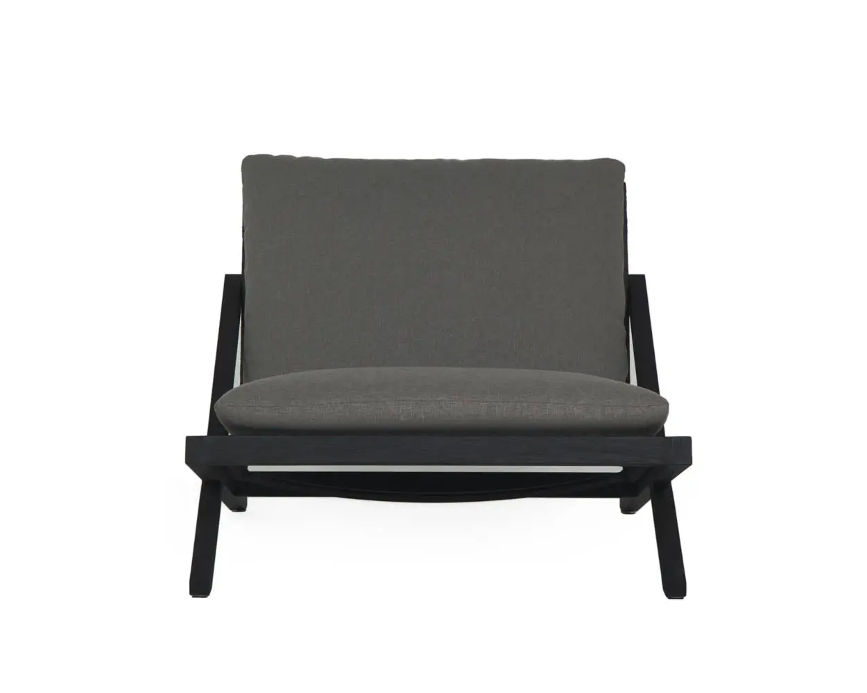 Logan Black Accent Chair With Dark Gray Cushions Logan Black Accent Chair With Dark Gray Cushions
