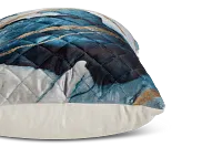 Langston Blue Velvet Lumbar Accent Pillow