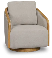 Campbell Light Gray Fabric Swivel Accent Chair