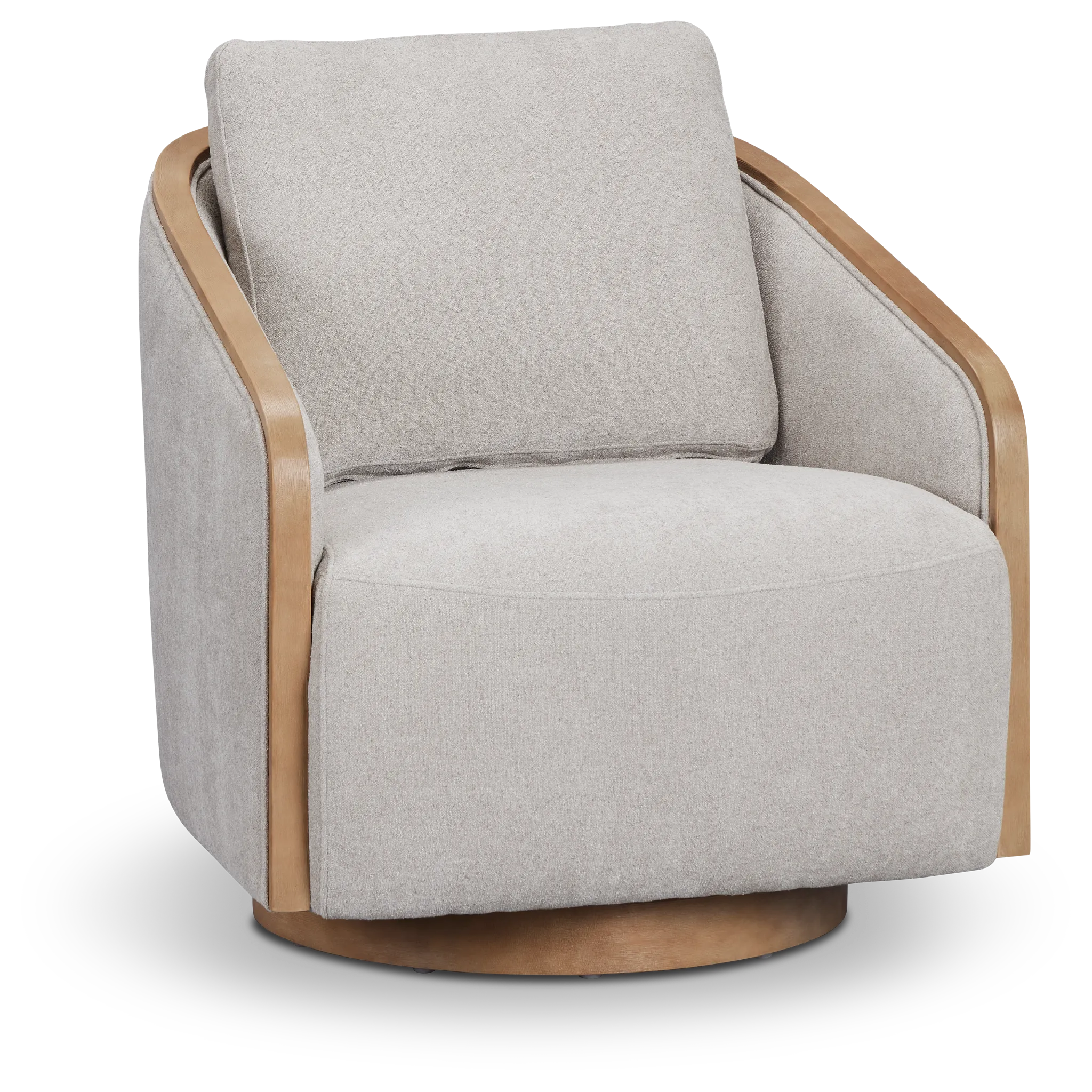 Campbell Light Gray Fabric Swivel Accent Chair