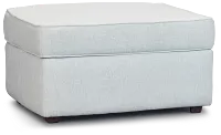 Avalon Light Blue Fabric Ottoman
