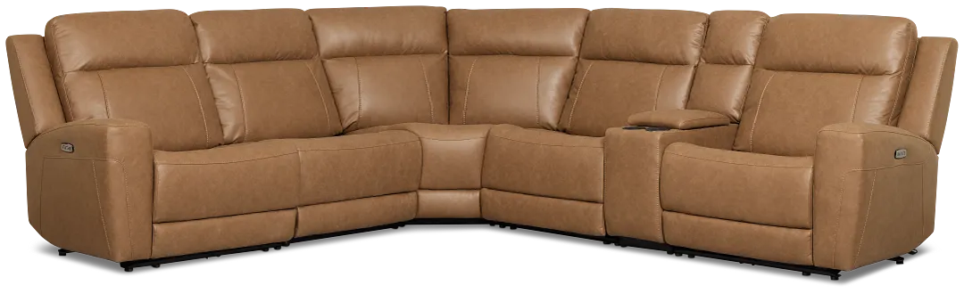 Colton Brown Micro Medium Triple Power 2-arm Sectional