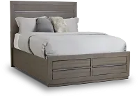Zurich Gray Panel Storage Bed